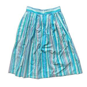 1980's ann stevens new york striped midi skirt